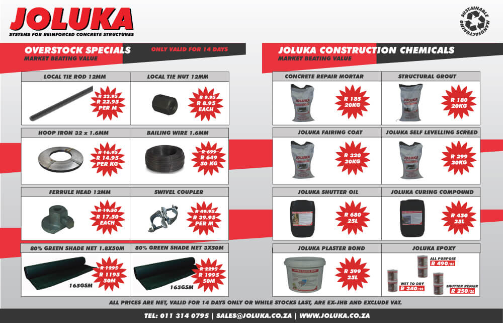 Joluka Overstock Specials valid for 14 Days